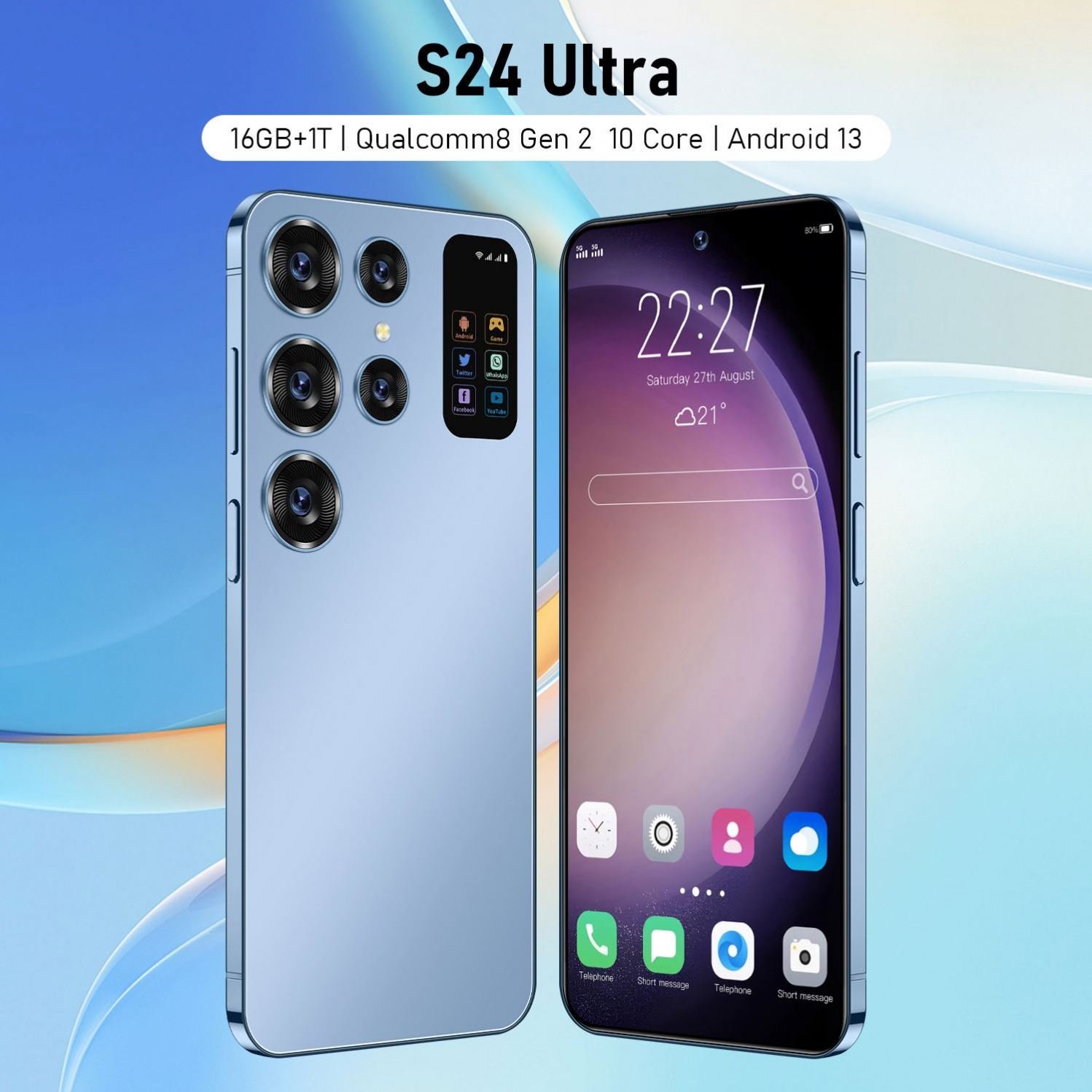 New Design WCDMA Cellphones Android Smartphone 3g4g 4500mAh S24 Ultra Cellphone Phones Mobile Android